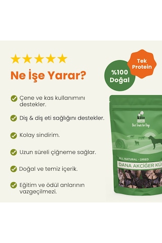 Kito Dana Akciğer Küp Atıştırmalık Doğal Glutensiz Organik Köpek Ödül Maması 100 G