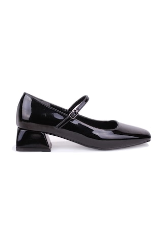 Dagoster Dza07-725101 Siyah Rugan 4 Cm Kalın Topuklu Klasik Kadın Ayakkabı