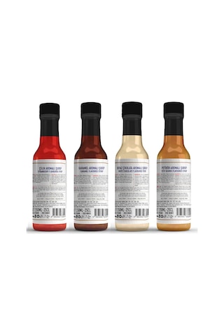 Nish Çilek, Karamel, Beyaz Çikolata, Petibör Aromalı Şurup 4'lü Set 4x250 Ml - Pet Şişe Diğer