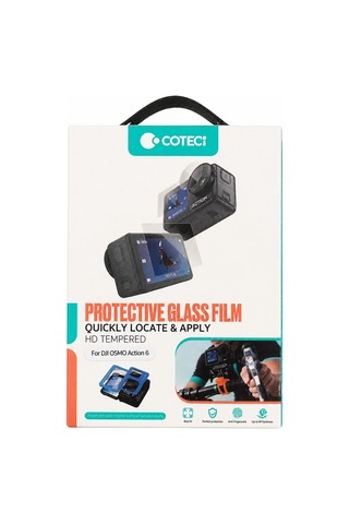 Djı Osmo Action 6 Uyumlu Kolay Uygulama Aparatlı 9h Cam Koruyucu Seti Ön Ekran + Arka Ekran + Lens Şeffaf