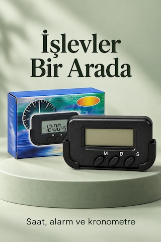 Araç İçi Dijital Saat Alarmlı Ve Kronometreli Araba Saati Android