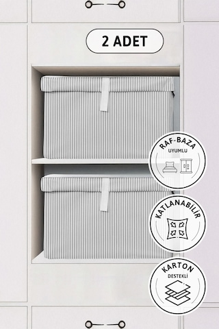 Kapaklı Mega 2'li Hurç 60x40x30 - Gri Gri
