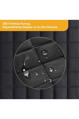 Haegs Kamp Battaniyesi - Dış Mekan Hafif Kompakt Seyahat Yorganı Kamp Yürüyüş Outdoor Şal, Battaniye 175-135 Cm Siyah