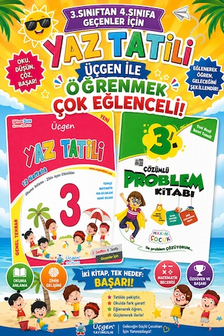 Üçgen 3.sınıftan 4.sınıflara Geçenler İçin Yaz Tatil Seti Tatil+problem Kitabı