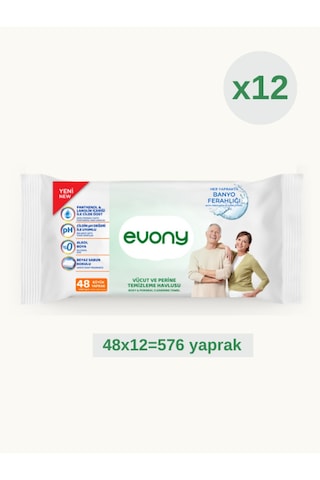 Vücut Ve Perine Temizlime Havlusu 48 Büyük Yaprak 12 Adet Diğer