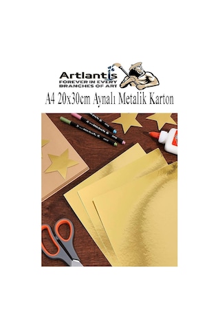 Metalik Aynalı Fon Kartonu 10 Renk 35x50 Cm 1 Paket Okul Sınıf Dekoratif Pırıltılı Folyo Kağıt Çok Renkli