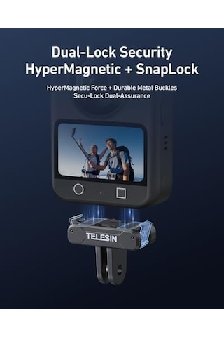 Telesın Osmo 360 Manyetik Adaptör Djı Action 5 Pro/4/3 İçin Bağlantı Adaptörü İle Hızlı Bırakma Adaptörü - Djı Osmo 360 Djı Osmo Action 5 Pro/4/3 Adaptör, Takılabilir Tripod, Vlogging