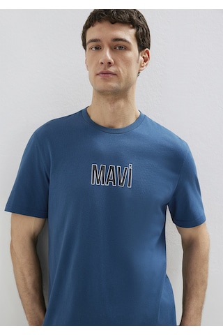 Mavi - Mavi Logo Baskılı Mavi Tişört 0613186-70764 Mavi