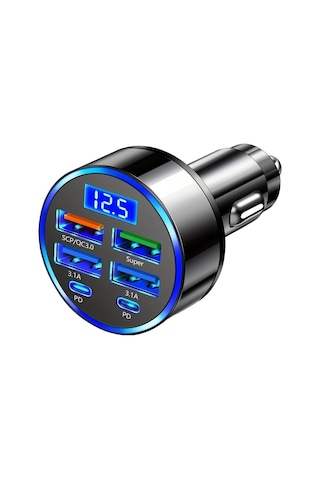 Çoklu Bağlantı Noktalı Kaymaz 4usb Araç Şarj Cihazı Süper Hızlı Şarj Pd Qc3 4usb Araç Şarj Cihazı