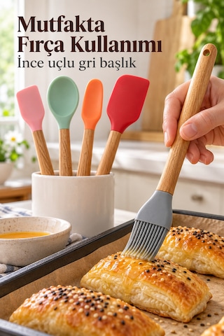 Mutfak Spatula Seti Farklı Biçimlerde Renkli Başlıklar Belirtilmemiş