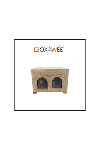 Goxawee Dizayn Kedi Evi Dış Ortam Uygun Ahşap Kedi Evi Double Osb 61x41x36 Cm