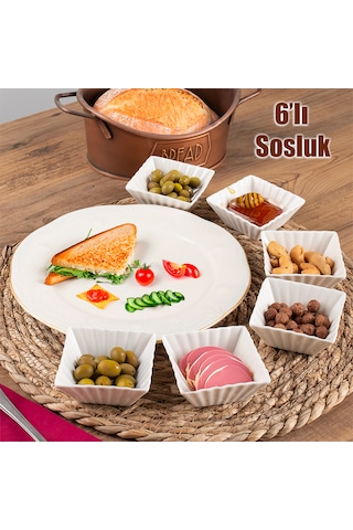 Porsima Bone 15690 6 Lı Sunumluk Kase Mini Sosluk Çerezlik Kase