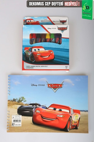 X Dekomus Lisanslı Cars 8'li Pastel Boya Ve Resim Defteri Seti Altın