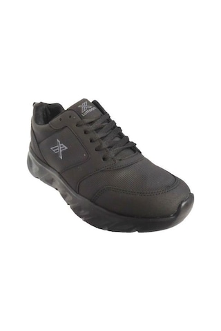 Luttoon 4154-24 Deri Anatomik Hafıza Taban Kadın Sneaker Siyah Füme Siyah