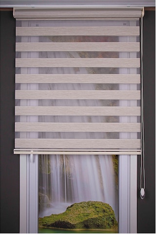 Oba Perde Bambu Pileli Zebra Perde Beyaz 140 x 190