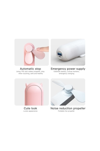 Fortunelane 2-in-1 Usb Taşınabilir Soğukluk Şarj Cihazı, Power Bank, 2 Hız, 1500mah Beyaz