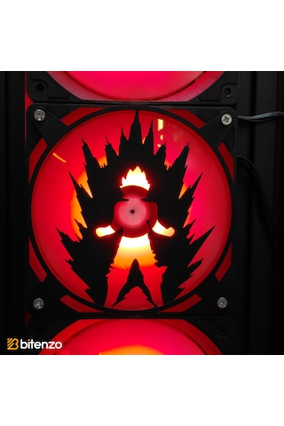 Güç Aurası Desenli 120x120 Mm Oyun Pc Aksesuarı, Masaüstü Bilgisayar Fan Kapağı Siyah