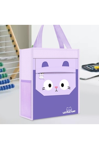 Suntek El Çantası Sevimli Üst Saplı Cepli Çocuk Tote İş Mor