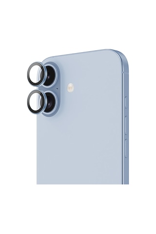 Linktech Apple Uyumlu iPhone 17 Crystal Seri Safir Kamera Lens Mavi