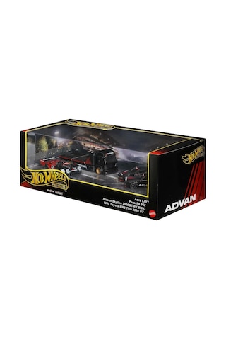 Hot Wheels Premium Collector Advan Racing Display Sets, 3 Cars & 1 Transporter
