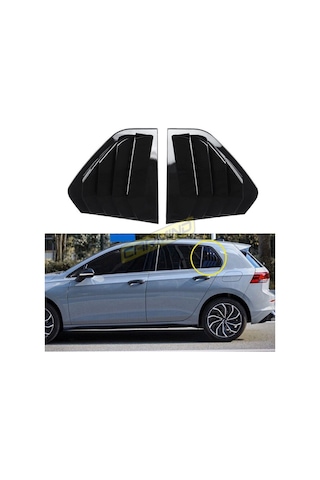 Vw Golf 8 Kelebek Cam Vizörü Piano Black 2021-
