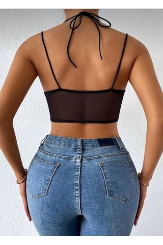 She's Balenli İnce Askılı Kadın Gecelik Body-2003 Siyah