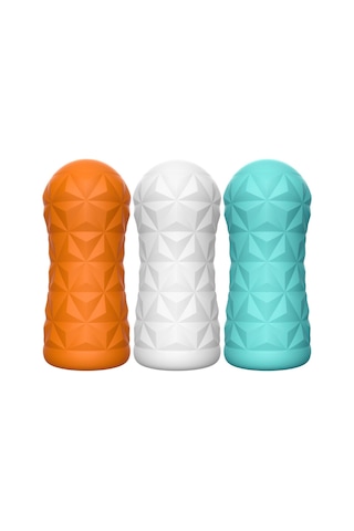 Lilitu Shop Prizma Hayali 15 CM Gerçekçi Doku Realistik Suni Darbeli Mastürbatör - Turuncu