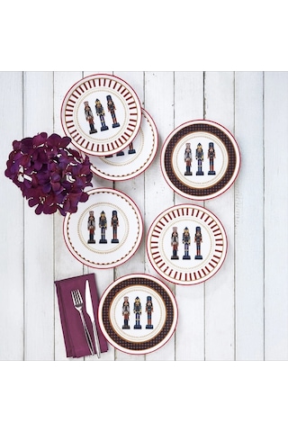 Fecra Kurşun Asker 6 Parça Pasta Tabağı Seti