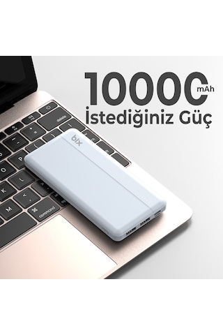 Bix Bxpb108 10000mah Çift Usb-a Çıkışlı Portatif Powerbank Beyaz