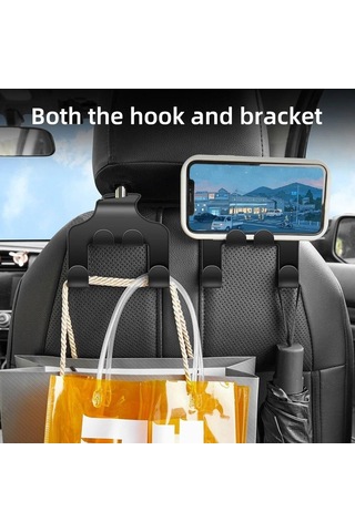 jmsstore Araba Koltuğu Kafalık Kanca Askı Depolama Organizatör Siyah