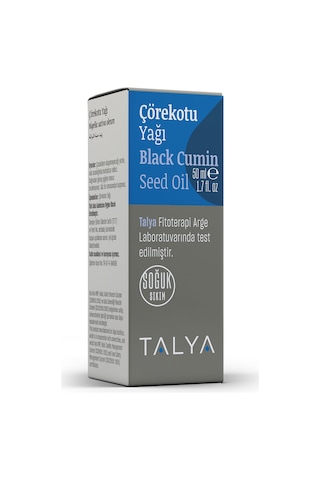 Talya Soğuk Sıkım %100 Saf ve Doğal Çörekotu Yağı 50 ML