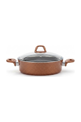 Hascevher Zambak 26 Cm Granit Basık Tencere Kahve