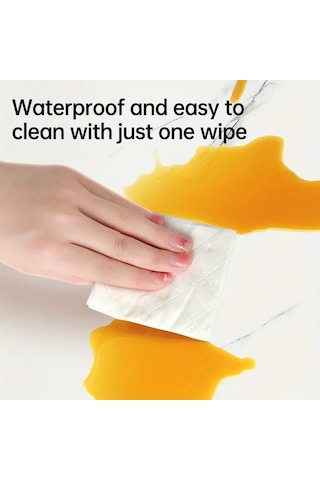 Kenpazar Beyaz Mermer Desenli Alüminyum Plastik Duvar Sticker Ahşap - Beyaz