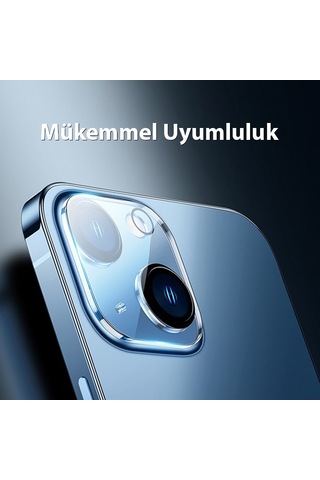 Baseus iPhone 14-14 Plus ile Uyumlu 0.3mm Full Tempered Kamera L