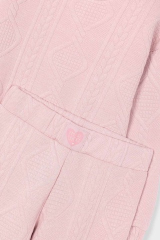 Kız Çocuk Baklava Desenli Geniş Paça Takım - Pembe KREM