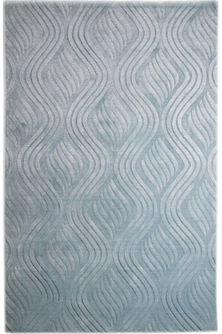 Çam Halı Emboss Jr10 Turkuaz Modern Desen Yeni Zellanda Yünü Ve Viskon El Dokuması Halı Turkuaz