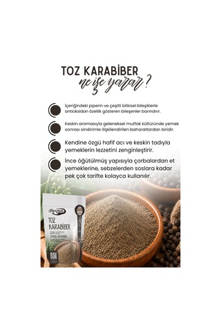 Toz Karabiber 100 Gr İnce Öğütülmüş Karabiber, Aromatik Baharat, Et, Tavuk Ve Yemekler İçin