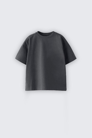 Monila Yeni Sezon Unisex Çocuk Basic Kısa Kollu Pamuklu T-shirt Antrasit