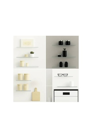 Pleksi Hayalet Raf 8mm Banyo Mutfak Düzenleyici Metal Bağlantılı Şeffaf Raf - 50 Cm Bant Marketim