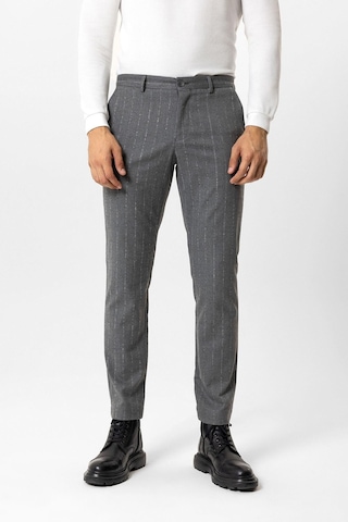 Back And Bond Gri Slim Fit Çizgili Casual Pantolon Çok Renkli
