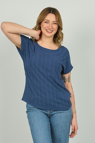 Ella Camelia Kadın İşlemeli Bluz 19e093 Indigo İndigo