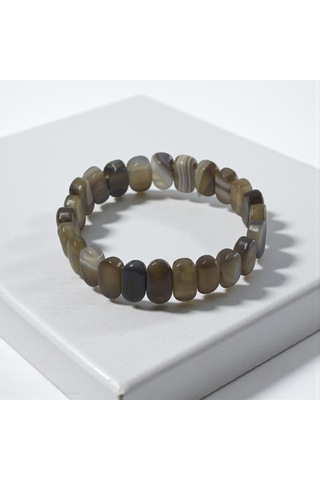 Takı Deryası Doğal Akik Taşı Kadın Bileklik Kahverengi El Yapımı Nazar Dostu Kahverengi