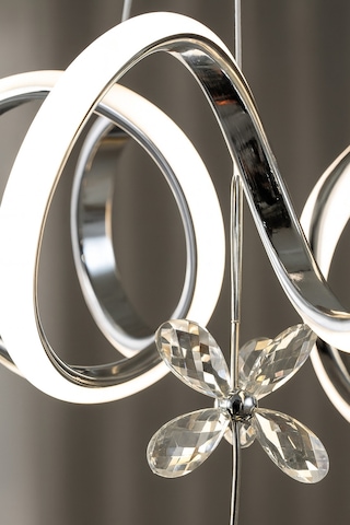 Barcelona Model Krom Kaplama Beyaz Işık Metal Salon Mutfak Oturma Yatak Odası Modern Led Avize Gri