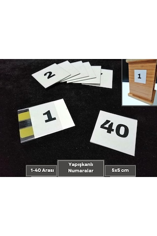 Şeffaf Etiket Yapışkanlı İsimlik Etiketlik Ve 1-40 Arası Numaralar Peçetelik