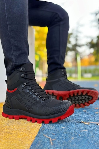 Big King Siyah Kırmızı Hydro Su Geçirmez Erkek Outdoor Trekking Bot 001