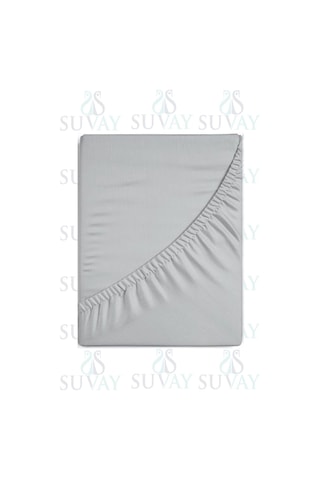 Suvay Penye Lastikli Çarşaf Tek Çift Kişilik Battal Boy %100 Pamuklu Lastikli Penye Çarşaf Gri