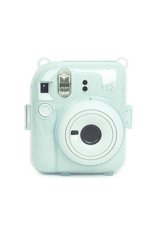 Fujifilm Instax Mini 12 Fotoğraf Makinesi + 20'li Film + Kıskaçlı Resim Standı + Simli Pleksi Kılıf Seti Yeşil