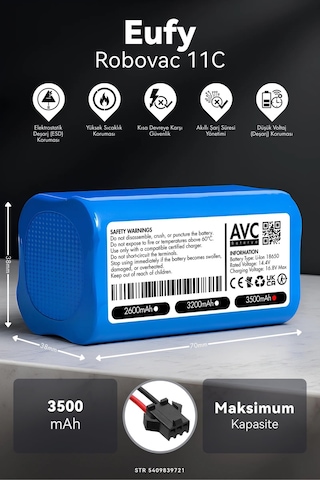 Eufy Robovac 11c 3500mah Robot Süpürge Bataryası K.k
