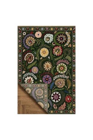 Doğal İplik Şönil Dokuma Pamuk Taban Halı Koridor Halısı Kilim Antre, Salon Ofis Genç Odası Yeşil - Renkli 912492741 Yeşil - Renkli