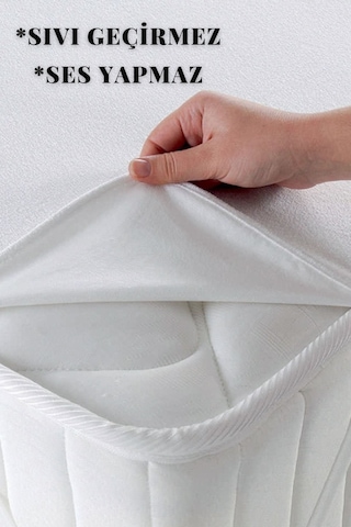 Sıvı Geçirmez Alez Mikro 4 Köşe Lastikli Yatak Koruyucu Beyaz Tek Kişilik